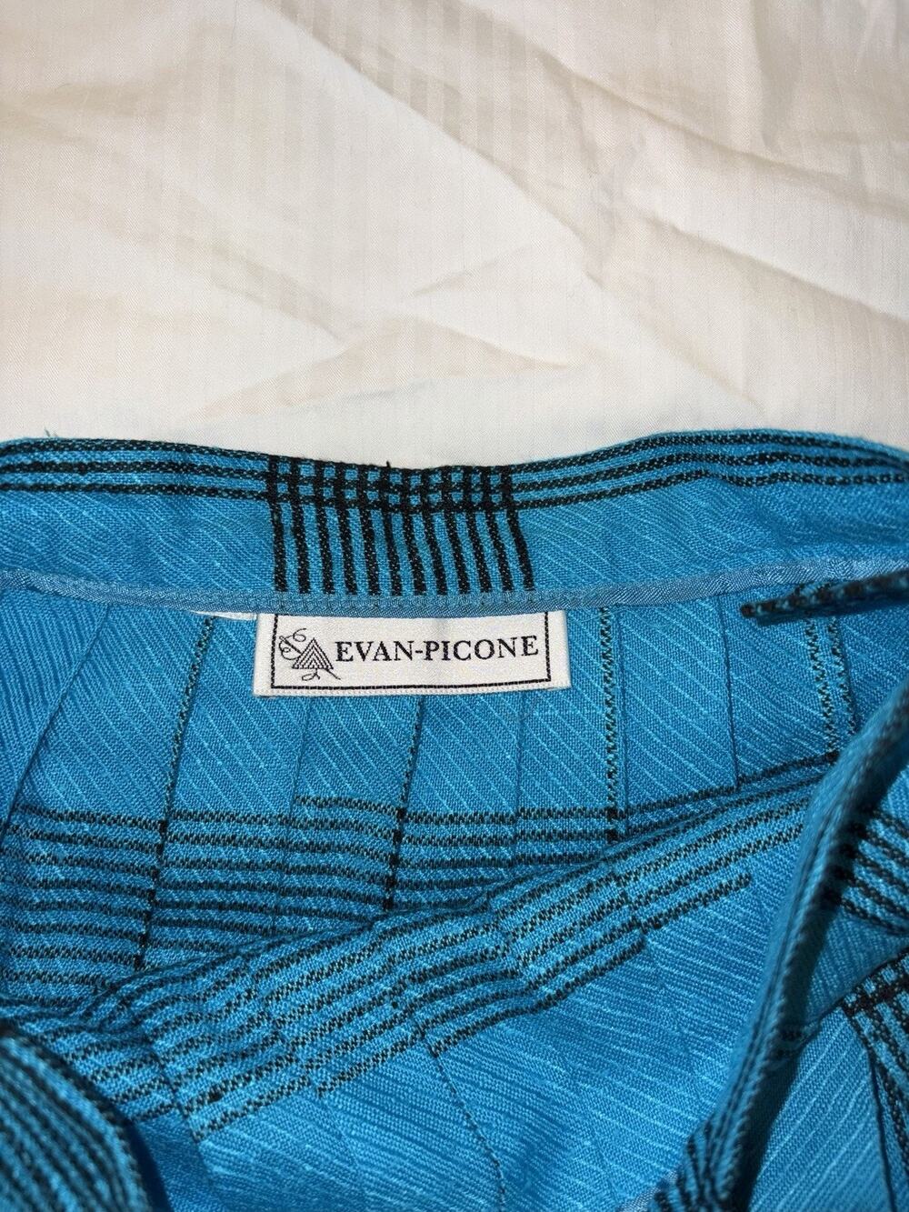 Evan Picone Blue Plaid Skirt Medium